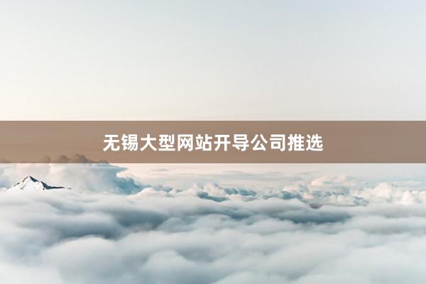 无锡大型网站开导公司推选